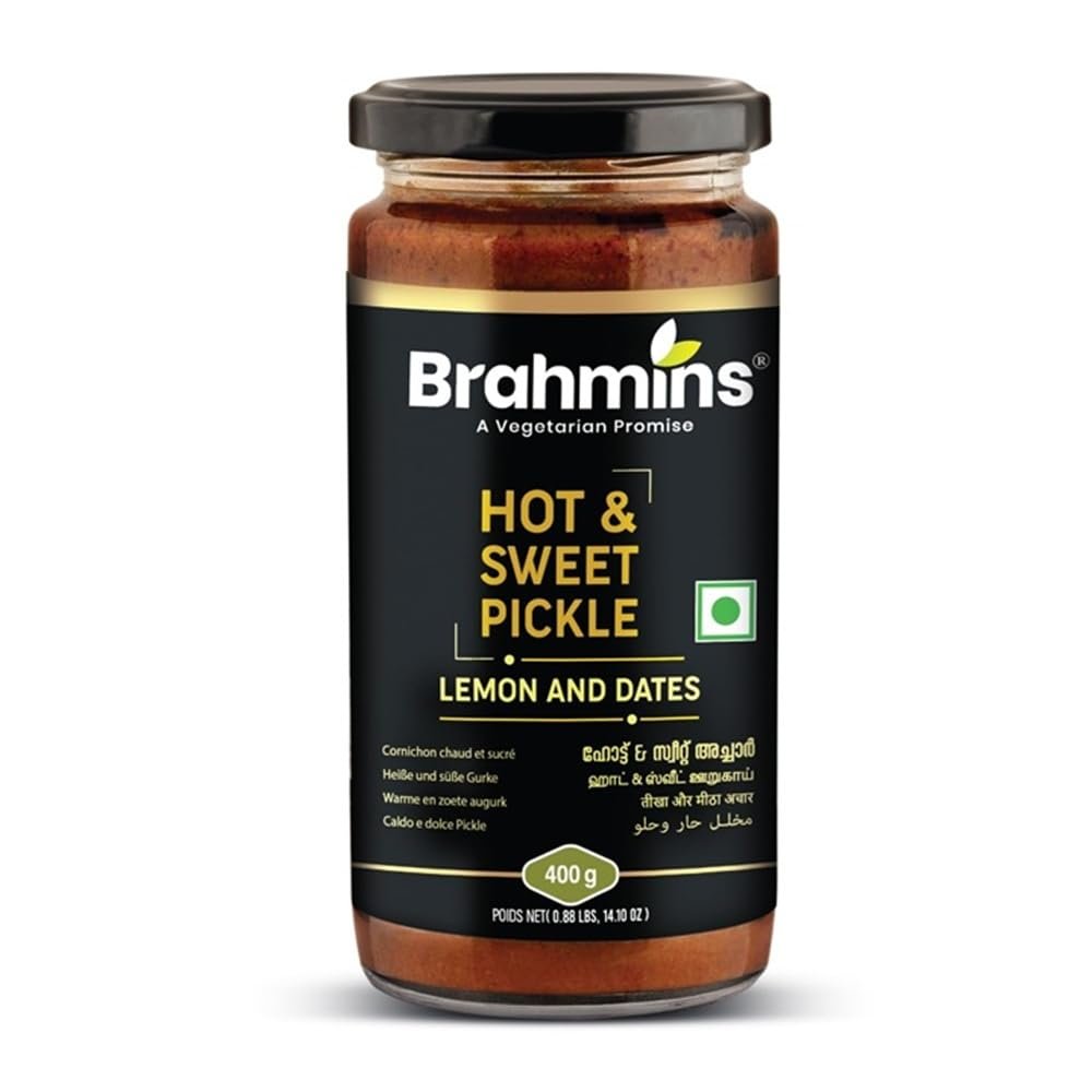Hot & Sweet Lemon Dates Pickle Kerala Achar 400gms Brahmins Spicerange.com