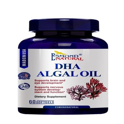 (8 Pack) Esmond Natural: DHA Algal Oil (Made with Onavita Oil. 40% Docosahexaenoic Acid. Supports brain, eye and nervous system), GMP, Natural Product Assn Certified, Made in USA - 500mg, 480 Softgels