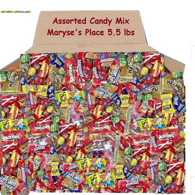 ASSORTED VARIETY BULK CANDY MIX, 5.5 LB of Assorted Individually Wrapped, Candy Mix, Skittles, Starburst, Haribo, Jolly Ranchers and More for Pinata Filler, Kids Parties and Office Candy