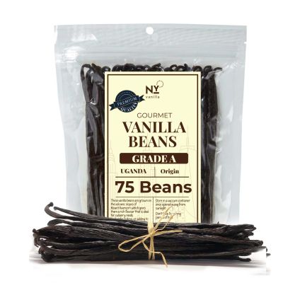 75 Bulk Vanilla Beans Grade A | Whole Vanilla Beans for Making Extract, 6-8 Inches | Perfect For Homemade Extract, Powder, Baking & Desserts | Non-GMO by NYVanilla