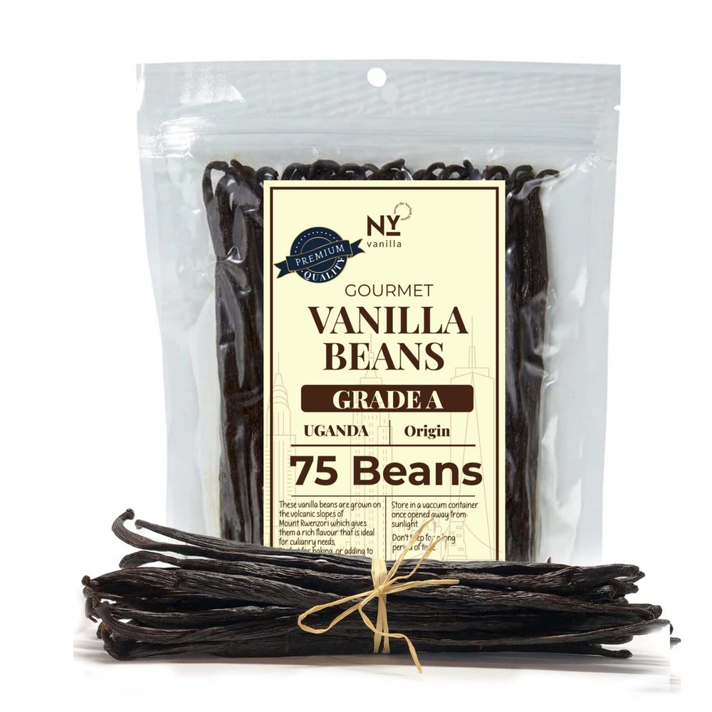 75 Bulk Vanilla Beans Grade A | Whole Vanilla Beans for Making Extract, 6-8 Inches | Perfect For Homemade Extract, Powder, Baking & Desserts | Non-GMO by NYVanilla