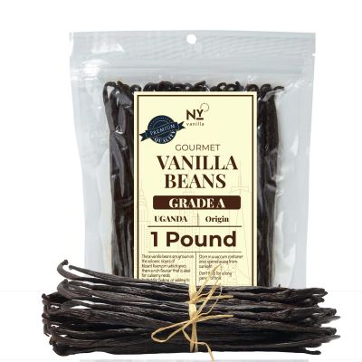 1 LB Whole Vanilla Beans Grade A +, Bulk Vanilla Beans For Making Extract | Non-GMO | Perfect For Baking, Icecream, Paste Cooking & Desserts | 6-8 Inches. NYVanilla.