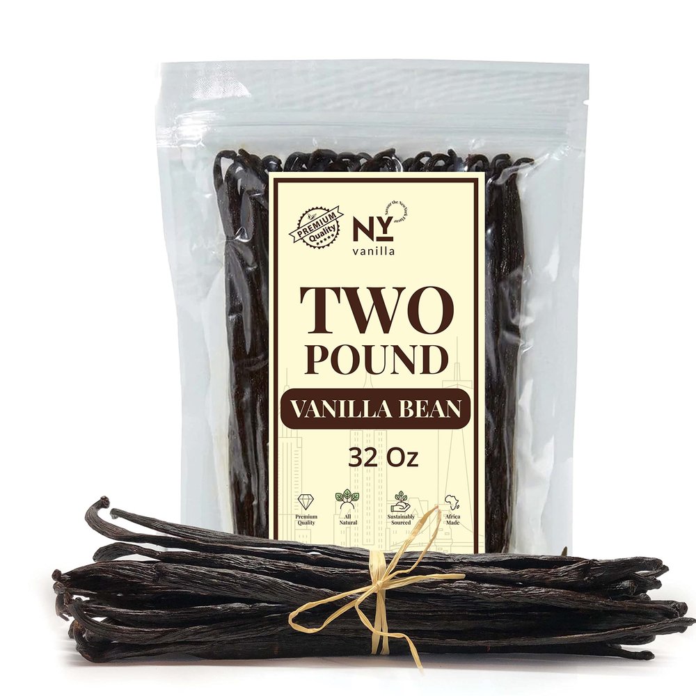 2lb Whole Vanilla Beans Grade A+, Bulk Vanilla Beans for Making Extract, Non GMO. Perfect For Homemade Extract, Icecream, Baking & Desserts. by NYVanilla