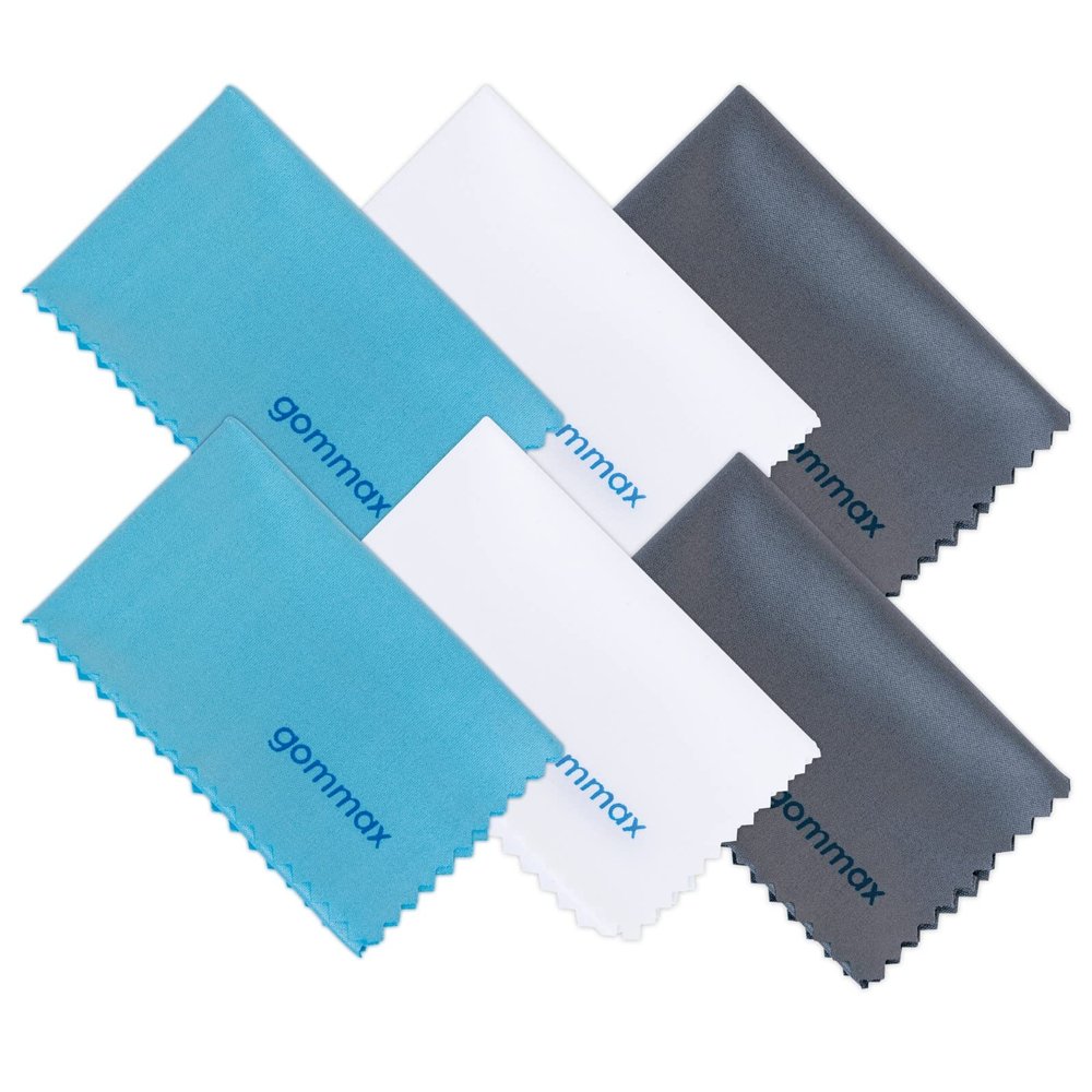 6 Pack 6" X 7" Microfiber Cleaning Cloth for Lens, Eyeglasses, Smartphones, Cameras Electronics, and Delicate Surfaces. Lint-Free, Soft and Dry Surface Cleaner Wipe Cloth
