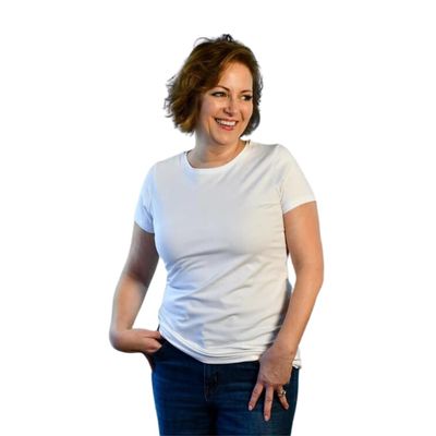 tempagenix - Women's Temperature Regulating Menopause T-Shirt, Short Sleeve, Absorbs, Stores and Release Heat | Machine Washable, Crew Neck - Large White
