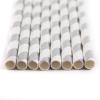 150 pcs 8-Inch Silver and White Striped Paper Straws - Disposable Wedding Party Birthday Event Picnic Supplies view 4