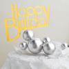 12 Silver Cake Topper Picks Faux Pearl Balls Cupcake Decorations Wedding Birthday Party Events Reception Accessories view 3
