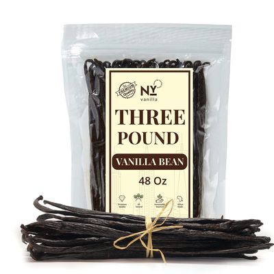 3lb Bulk Vanilla Beans Grade A++| Whole Vanilla Bean Pods For Making Extract & Baking, Ice cream, ~6-8 Inches | Non-GMO. By NYVanilla