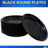 1InTheHome 10 Inch Round Black Plastic Plates - Disposable, Pack of 125 view 2