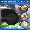1InTheHome 10 Inch Round Black Plastic Plates - Disposable, Pack of 125 view 3