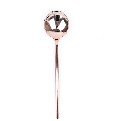 24 Rose Gold 8 in Heavy Duty Plastic Spoons Disposable Cutlery Wedding Party Event Reception Catering Decorations Supplies