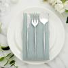 24 Silver Disposable Plastic Cutlery Spoon Fork and Knife Set for Weddings Parties Birthdays Receptions Events Dinnerware Tableware Decorations view 3