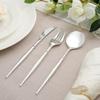24 Silver Disposable Plastic Cutlery Spoon Fork and Knife Set for Weddings Parties Birthdays Receptions Events Dinnerware Tableware Decorations view 4