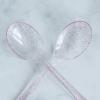 100 pcs Clear Blush Glittered Plastic Spoons - Disposable Wedding Party Event Catering Tableware view 4