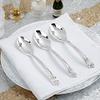100 pcs 7-Inch Silver Disposable Plastic Party Spoons Wedding Home Catering Reception Tableware Supplies Wholesale view 3