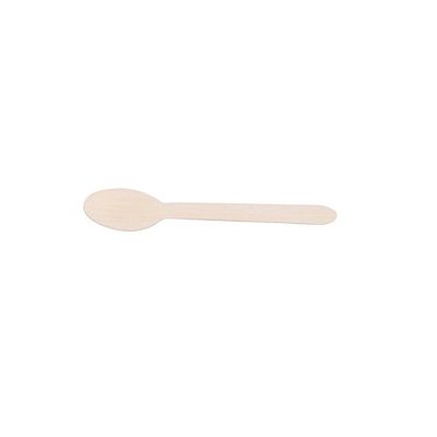 200 pcs 6-Inch Disposable Natural Brown Birch Wooden Spoons - Wedding Party Event Catering Biodegradable Tableware