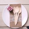 200 pcs 6-Inch Disposable Natural Brown Birch Wooden Spoons - Wedding Party Event Catering Biodegradable Tableware view 4