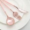 24 Rose Gold Blush Disposable Plastic Cutlery Spoon Fork and Knife Set for Weddings Parties Birthdays Receptions Events Dinnerware Tableware Decorations view 4