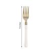 48 7-Inch Metallic Gold White Handle Disposable Plastic Forks Wedding Tableware Home Party Event Catering Supplies view 2