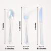 24 pcs Iridescent Disposable Plastic Cutlery Spoon Fork Knife Set for Weddings Parties Birthdays Receptions Events Dinnerware Tableware Decorations view 2