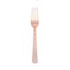 48 pcs 7-Inch long Rose Gold Hammered Design Plastic Forks - Disposable Wedding Catering Tableware Supplies view 1