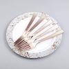 48 pcs 7-Inch long Rose Gold Hammered Design Plastic Forks - Disposable Wedding Catering Tableware Supplies view 4