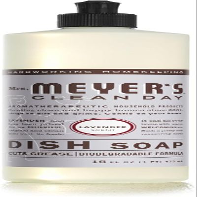 MRS. MEYER'S CLEAN DAY Liquid Dish Soap, Cruelty Free Formula, Lavender Scent, 16 oz - Pack of 2