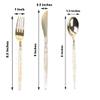 24 Clear Disposable Plastic Cutlery with Gold Glittered Handle Wedding Party Reception Catering Decorations Supplies view 2