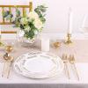 24 Clear Disposable Plastic Cutlery with Gold Glittered Handle Wedding Party Reception Catering Decorations Supplies view 4