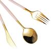 24 Gold Blush Disposable Plastic Cutlery Spoon Fork and Knife Set for Weddings Parties Birthdays Receptions Events Dinnerware Tableware Decorations view 1