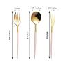 24 Gold Blush Disposable Plastic Cutlery Spoon Fork and Knife Set for Weddings Parties Birthdays Receptions Events Dinnerware Tableware Decorations view 2