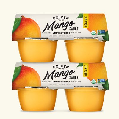 Golden Farms Mango Cups, Single Ingredient Healthy Snacks (Pack of 4), 100% Pure Fruit, No Added Sugar, Vegan, Gluten-Free, Kosher, Organic 4oz Fruit Cups