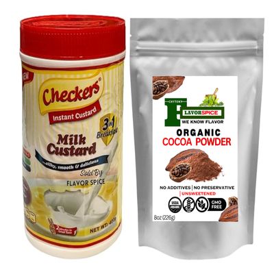 3 in 1 Milk Custard (400g) | WITH Organic Cocoa Powder, 8oz Gluten Free, Non GMO 1 Pack