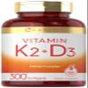 Carlyle Vitamin K2 D3 Supplement | 300 Softgels | 200mcg K2 MK7 & 10,000 IU D3 | Non-GMO, Gluten Free view 1