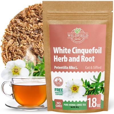 1.8 oz. Dried White Cinquefoil Root Herb Herbal Tea Potentilla Alba L.B - 50g Dried Cut Herb Roots Tea