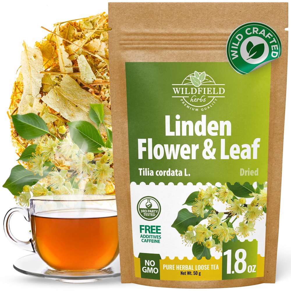 1.8 oz. Linden Tea Loose Leaf Te De Tilo Dried Linden Blossom Herb (Tilia Cordata) - 50g Tea Herbal Lipa Tila