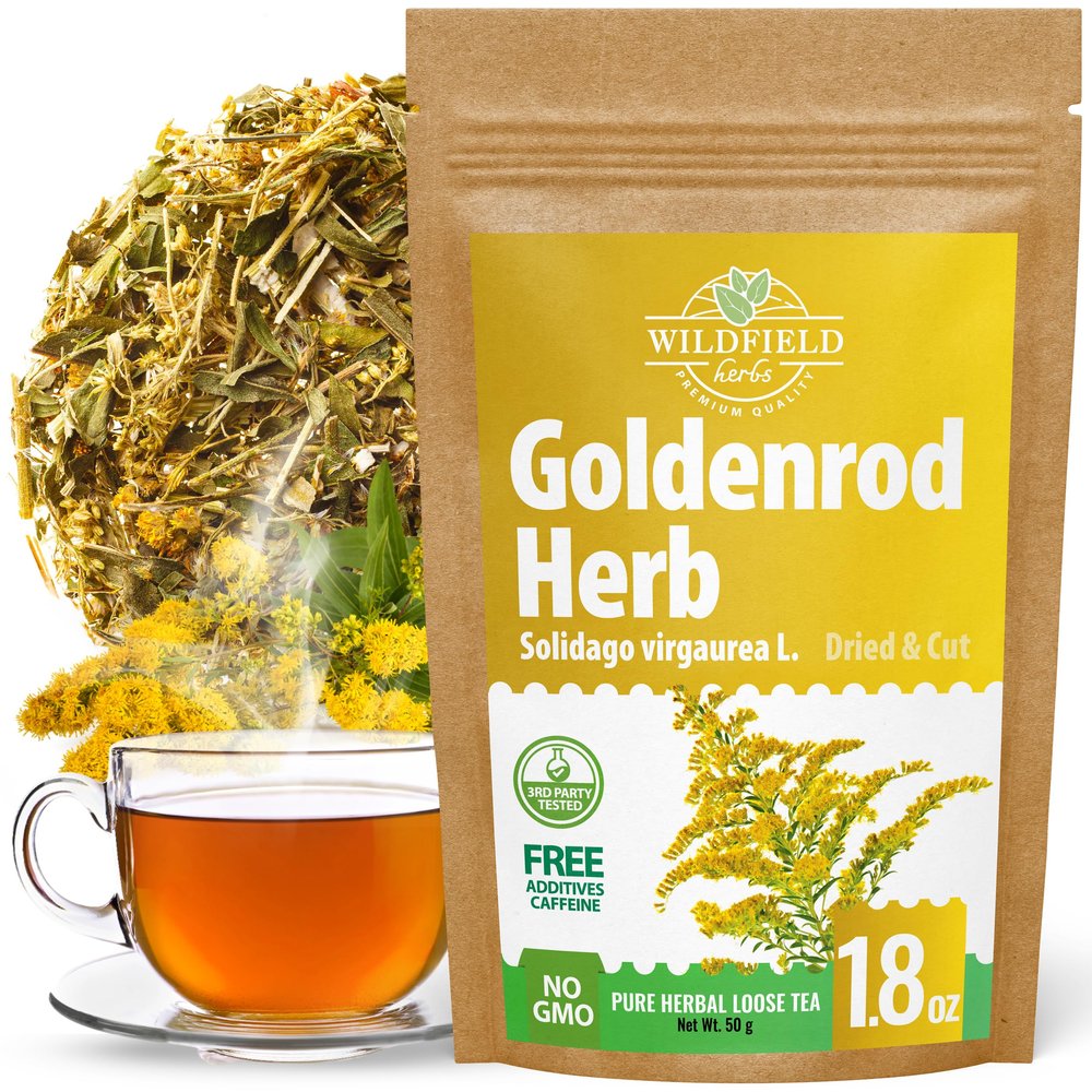 1.8 oz. Goldenrod Tea Herb Golden Root (Solidago Virgaurea L.) - 50g Dried Golden Rod Herbs Herbal Tea