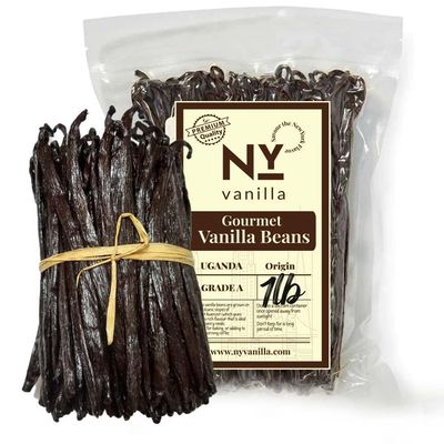 1lb Vanilla Beans Grade A +, Whole Vanilla Beans for Making Vanilla Extract - Gourmet Bulk Vanilla Bean Pods For Restaurants and Home Baking, Cooking, Dessert Crafting, Beverages.