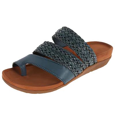 Summer Bunion Splints Flip Flops,Ladies Roman Lightweight Orthopedic Corrector Sandals for Womens Arch Support,Casual Toe Corrector Wedge Slippers,for Plantar Fasciitis (Color : Blue, Size : 8)