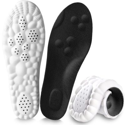 4D Cloud Insoles for Women and Kids, Arch Support Insoles, Memory Foam Insoles, Shock Absorption and Cushioning Sports Shoe Insoles for Foot & Joint Support (S Men 6-7 | Women 7-8)