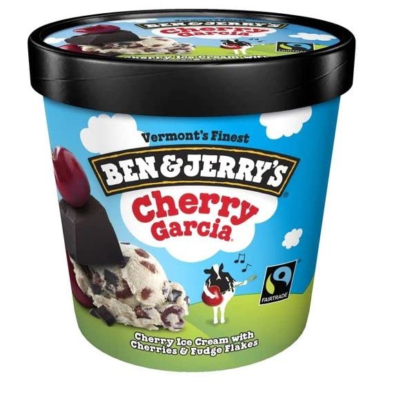 Ben & Jerry's Non-GMO, Cage-Free Eggs, Fairtrade Ingredient Ice Cream Pints, Pack of 6 (Cherry Garcia)
