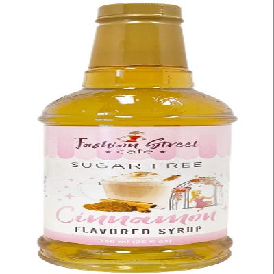 Fashion Street Cafe Sugar Free Cinnamon Coffee Syrup - Zero Sugar Syrup for Drinks, 25 fl oz