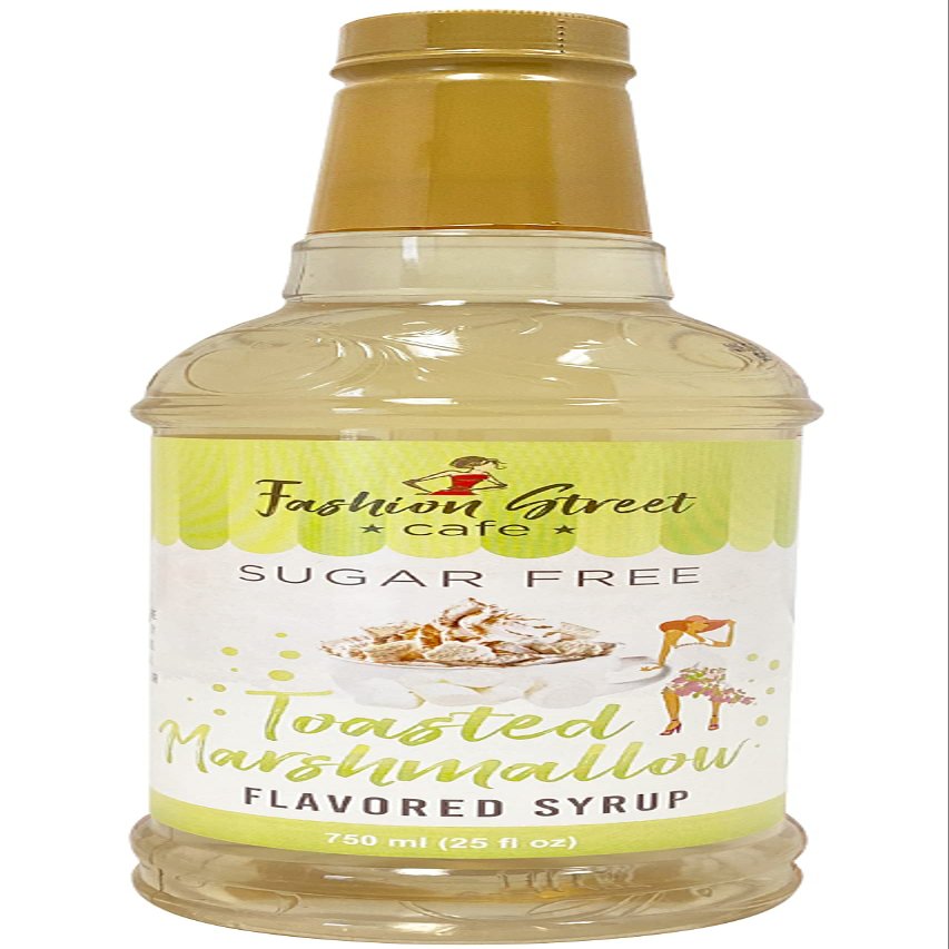 Fashion Street Cafe Sugar Free Toasted Marshmallow Coffee Syrup - Zero Sugar Syrup for Drinks, 25 fl oz