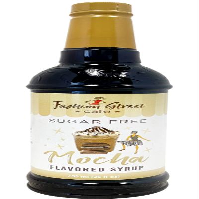 Fashion Street Cafe Sugar Free Mocha Coffee Syrup - Zero Sugar Syrup for Drinks, 25 fl oz