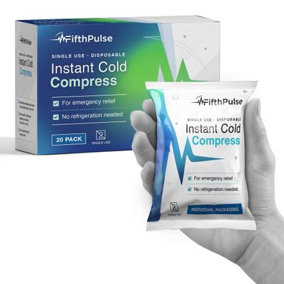 Disposable Instant Ice Packs 20 Pack - 5 x 6 Cold Compress for Injuries, Swelling, Pain Relief, Soreness - No Refrigeration or Freezing Needed - First Aid Kit Emergency Cold Packs