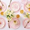 Coterie Pink Toile Paper Cups (Set of 10) - Decorative & Durable Disposable Cups for Bridal Party, Birthday Party, Baby Shower, Tea Party, Spring & Summer Gatherings | 9oz Paper Party Cups view 2