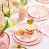 Coterie Pink Toile Paper Cups (Set of 10) - Decorative & Durable Disposable Cups for Bridal Party, Birthday Party, Baby Shower, Tea Party, Spring & Summer Gatherings | 9oz Paper Party Cups view 4