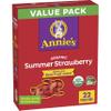 Annie's Organic Bunny Fruit Flavored Snacks, Summer Strawberry, Gluten Free, Value Pack, 22 Pouches, 15.4 oz view 1
