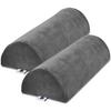 2 Pack Large Half Moon Bolster Pillow for Legs, Knees, Lower Back and Head (2 Pack) Lumbar Support Pillow for Bed, Sleeping | Semi Roll for Ankle and Foot Comfort - Machine Washable Cover, Grey view 1