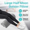 2 Pack Large Half Moon Bolster Pillow for Legs, Knees, Lower Back and Head (2 Pack) Lumbar Support Pillow for Bed, Sleeping | Semi Roll for Ankle and Foot Comfort - Machine Washable Cover, Grey view 2